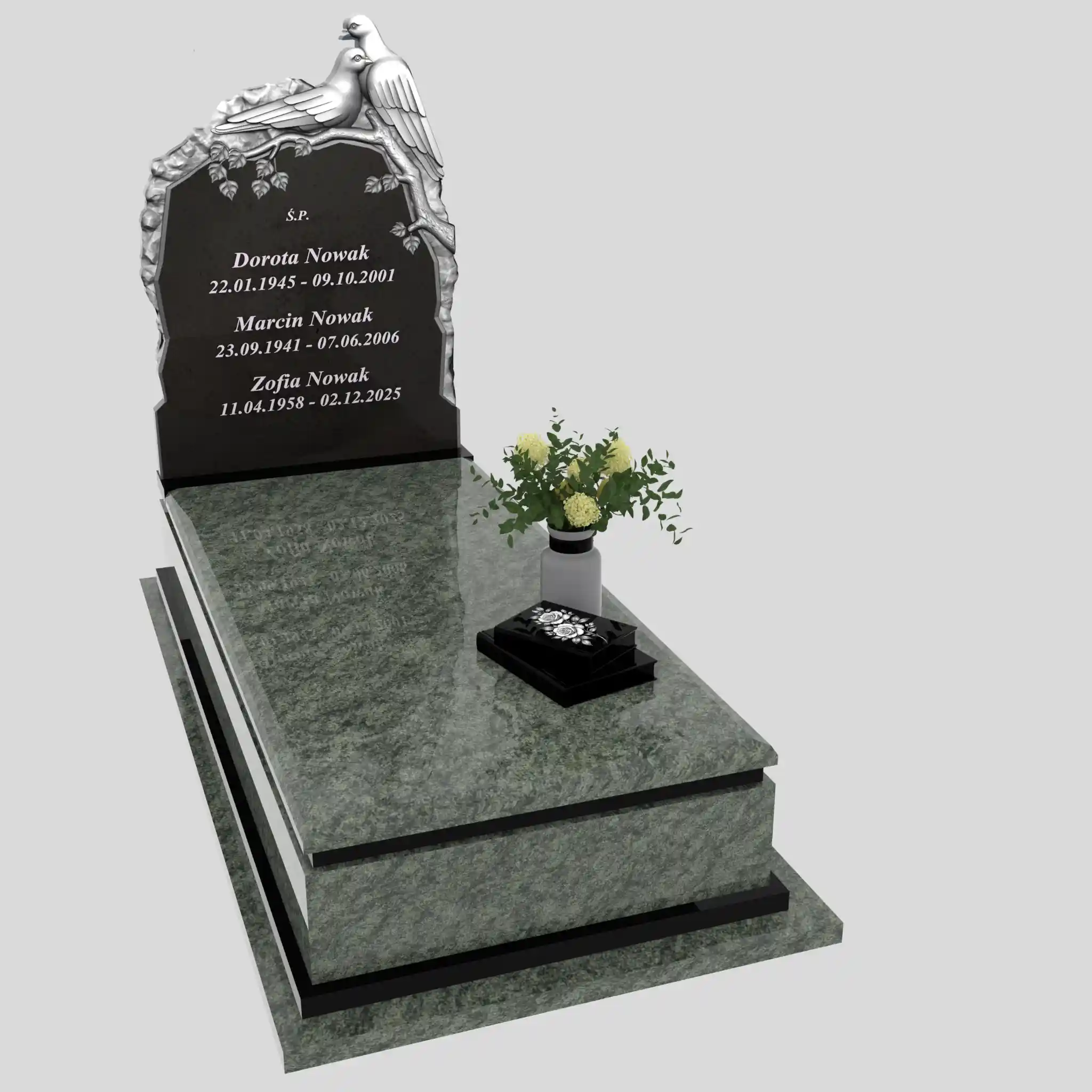 Nagrobek pojedynczy z rzeźbą gołębi CK 184 zdjęcie 87