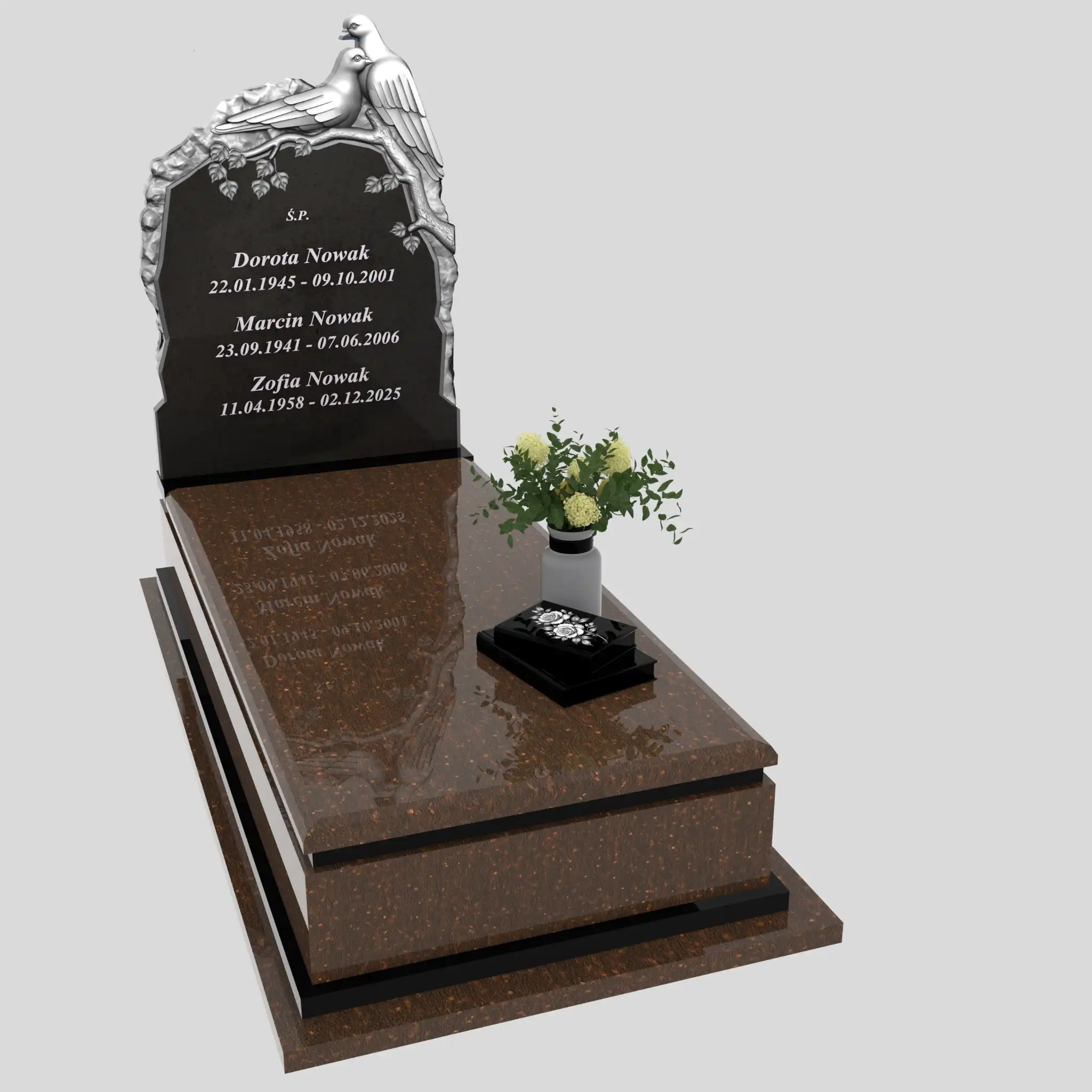 Nagrobek pojedynczy z rzeźbą gołębi CK 184 zdjęcie 84