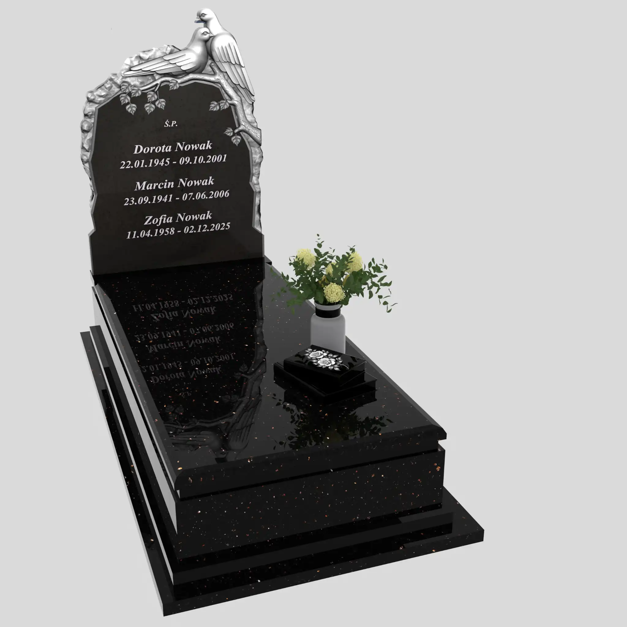 Nagrobek pojedynczy z rzeźbą gołębi CK 184 zdjęcie 83