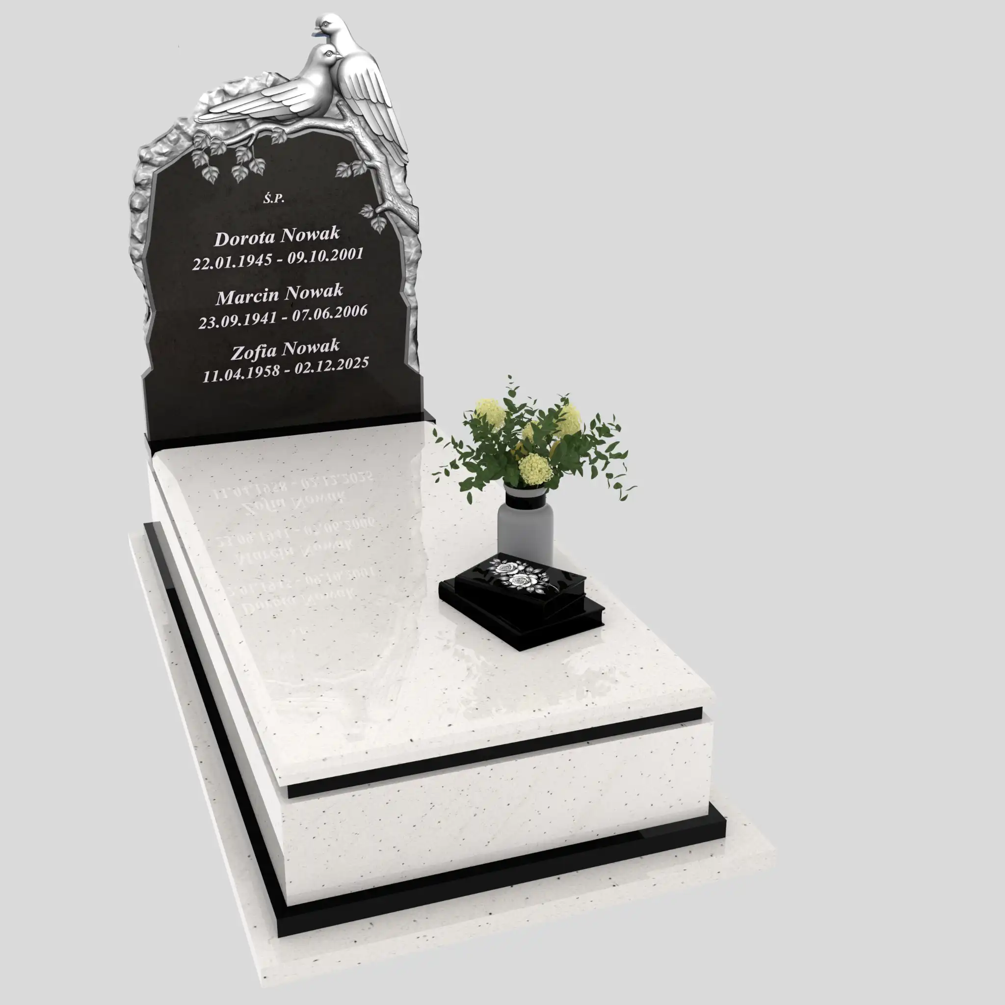 Nagrobek pojedynczy z rzeźbą gołębi CK 184 zdjęcie 82