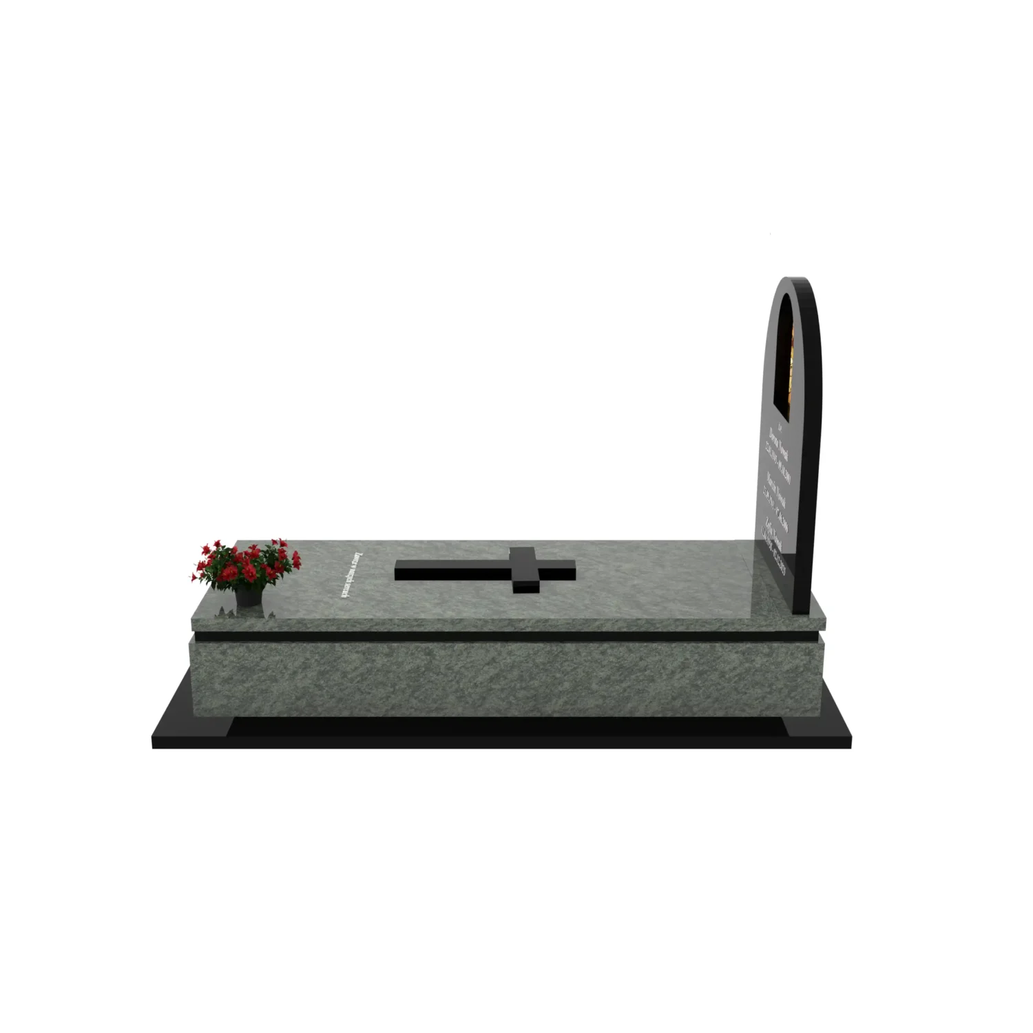 Nagrobek pojedynczy z witrażem Jezusa K 130+360 – photo №1