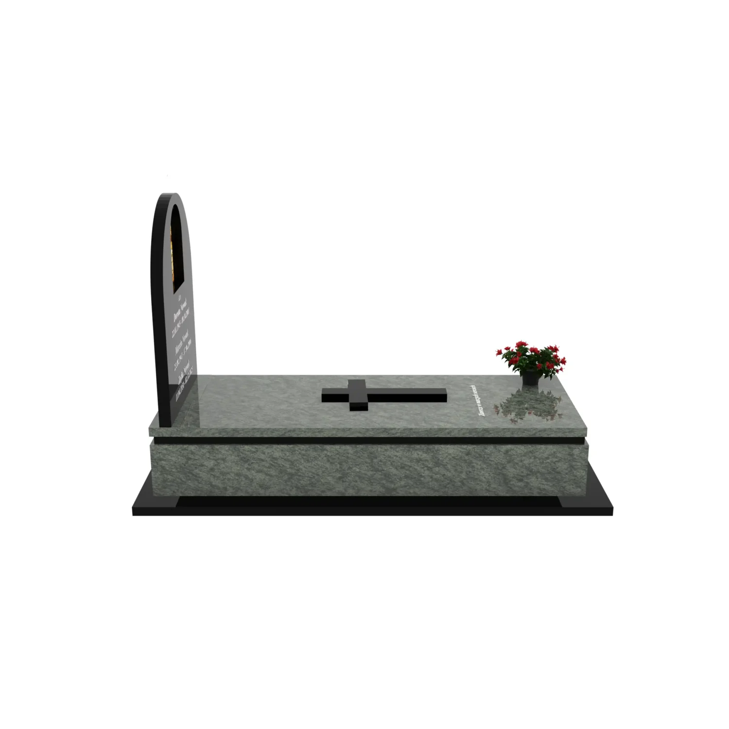 Nagrobek pojedynczy z witrażem Jezusa K 130+360 – photo №7