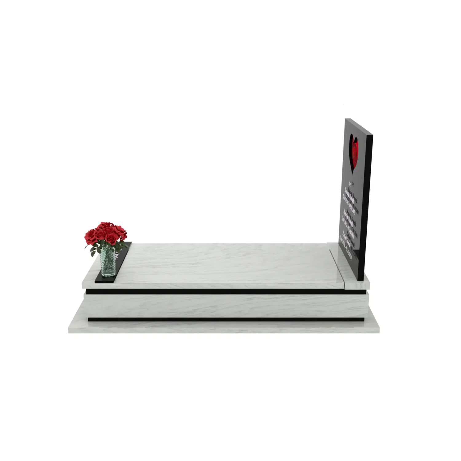 Nagrobek pojedynczy z witrażem serca K 128+360 – photo №2