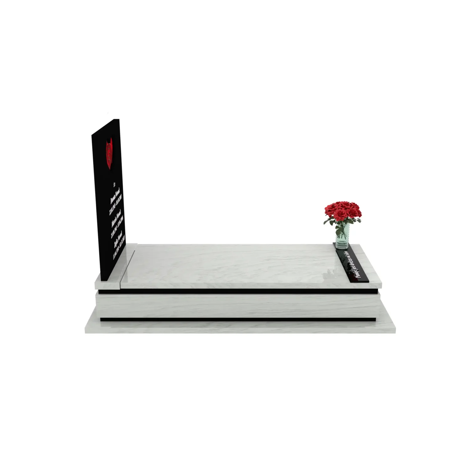 Nagrobek pojedynczy z witrażem serca K 128+360 – photo №8