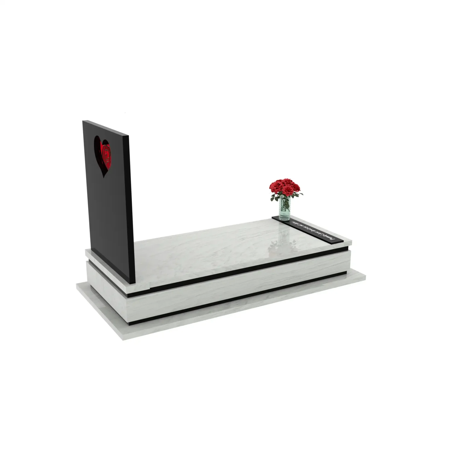 Nagrobek pojedynczy z witrażem serca K 128+360 – photo №7