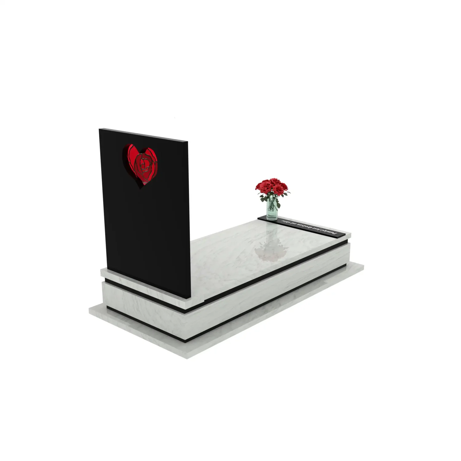 Nagrobek pojedynczy z witrażem serca K 128+360 – photo №6