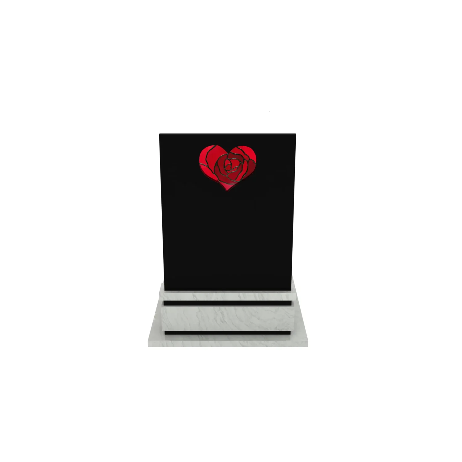 Nagrobek pojedynczy z witrażem serca K 128+360 – photo №5