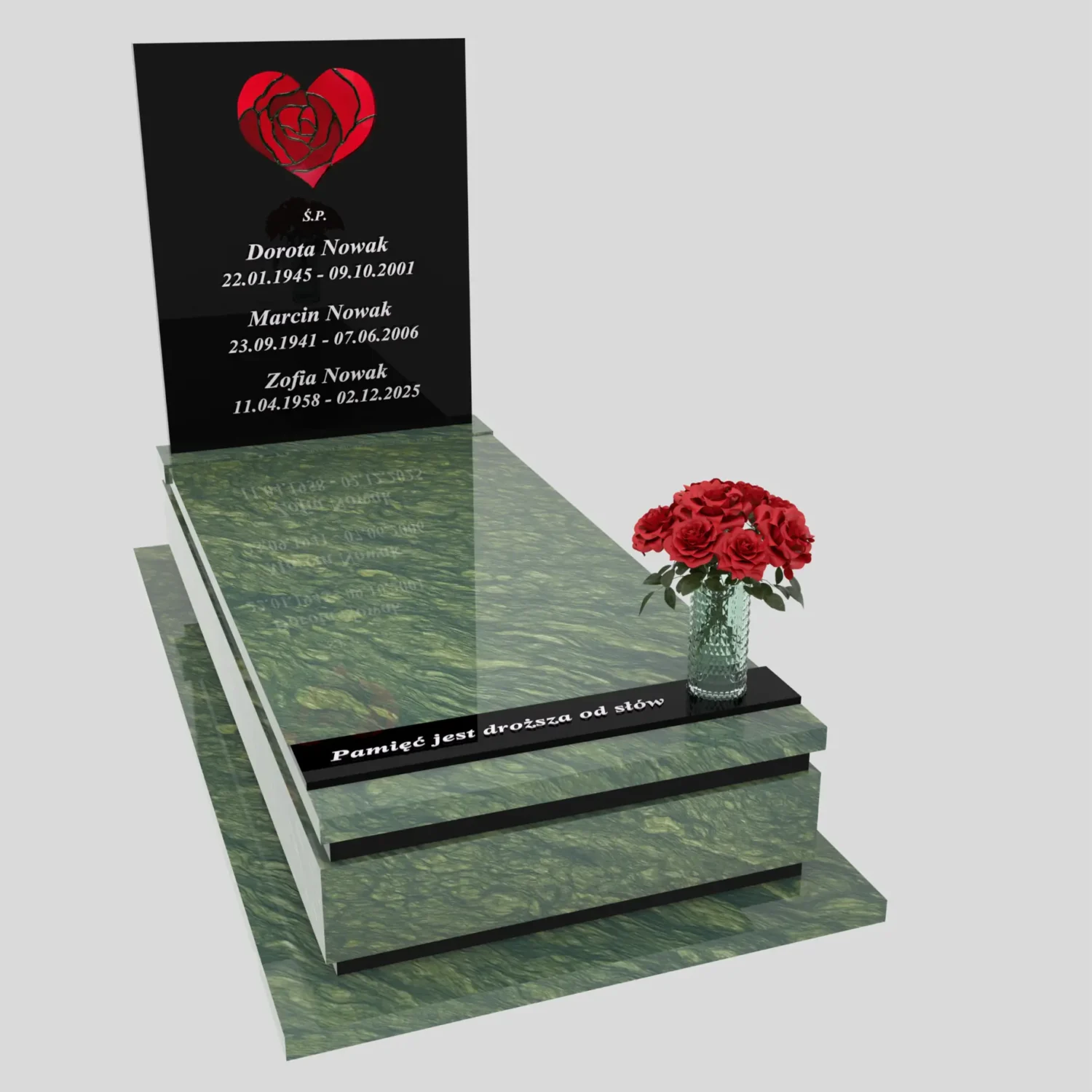 Nagrobek pojedynczy z witrażem serca K 128 zdjęcie 82