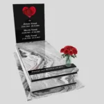 Nagrobek pojedynczy z witrażem serca K 128 zdjęcie 48