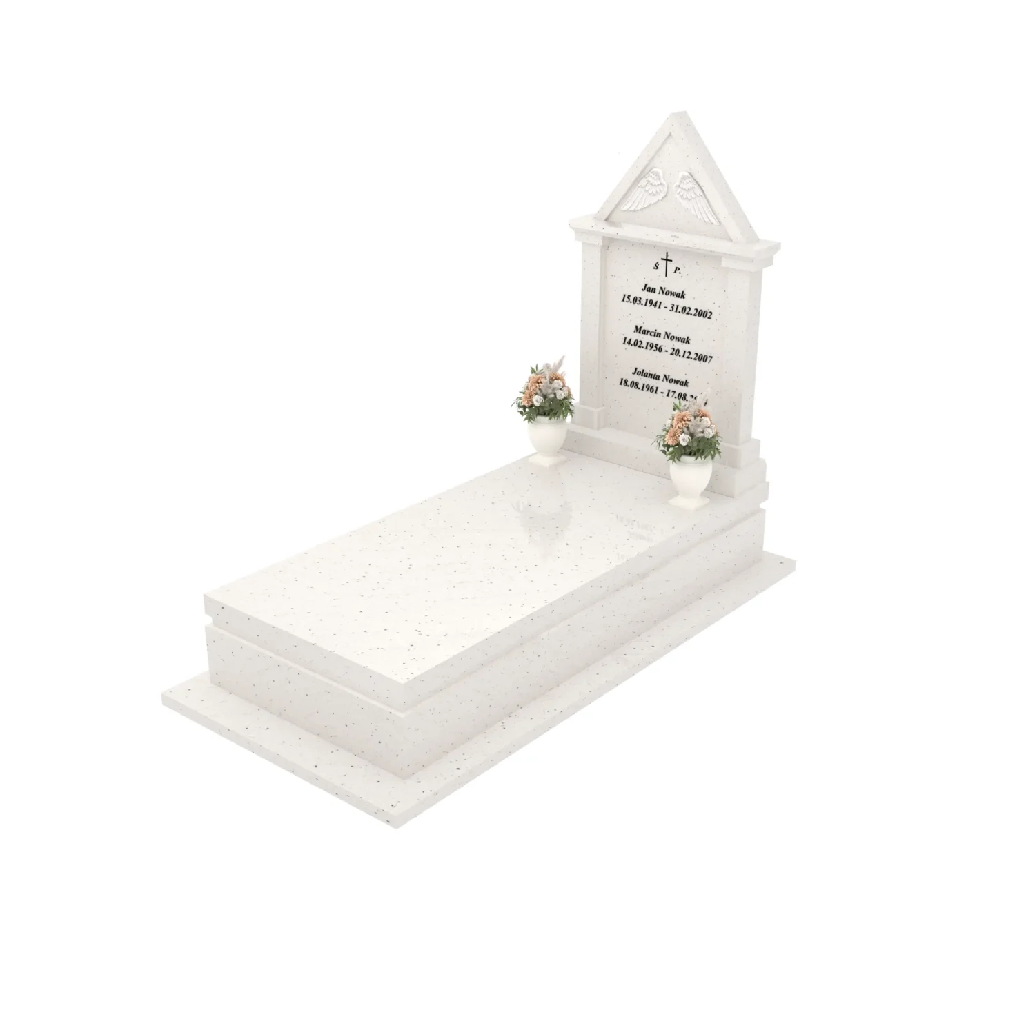 Nagrobek pojedynczy ze skrzydłami i daszkiem K 127+360 – photo №12