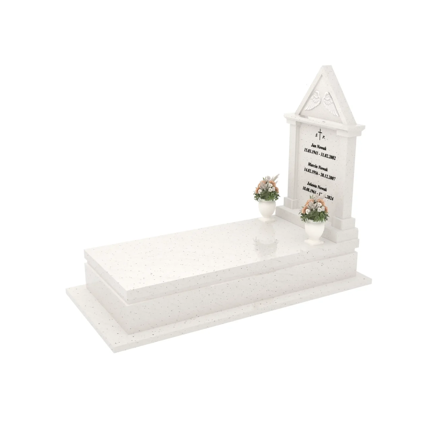 Nagrobek pojedynczy ze skrzydłami i daszkiem K 127+360 – photo №2