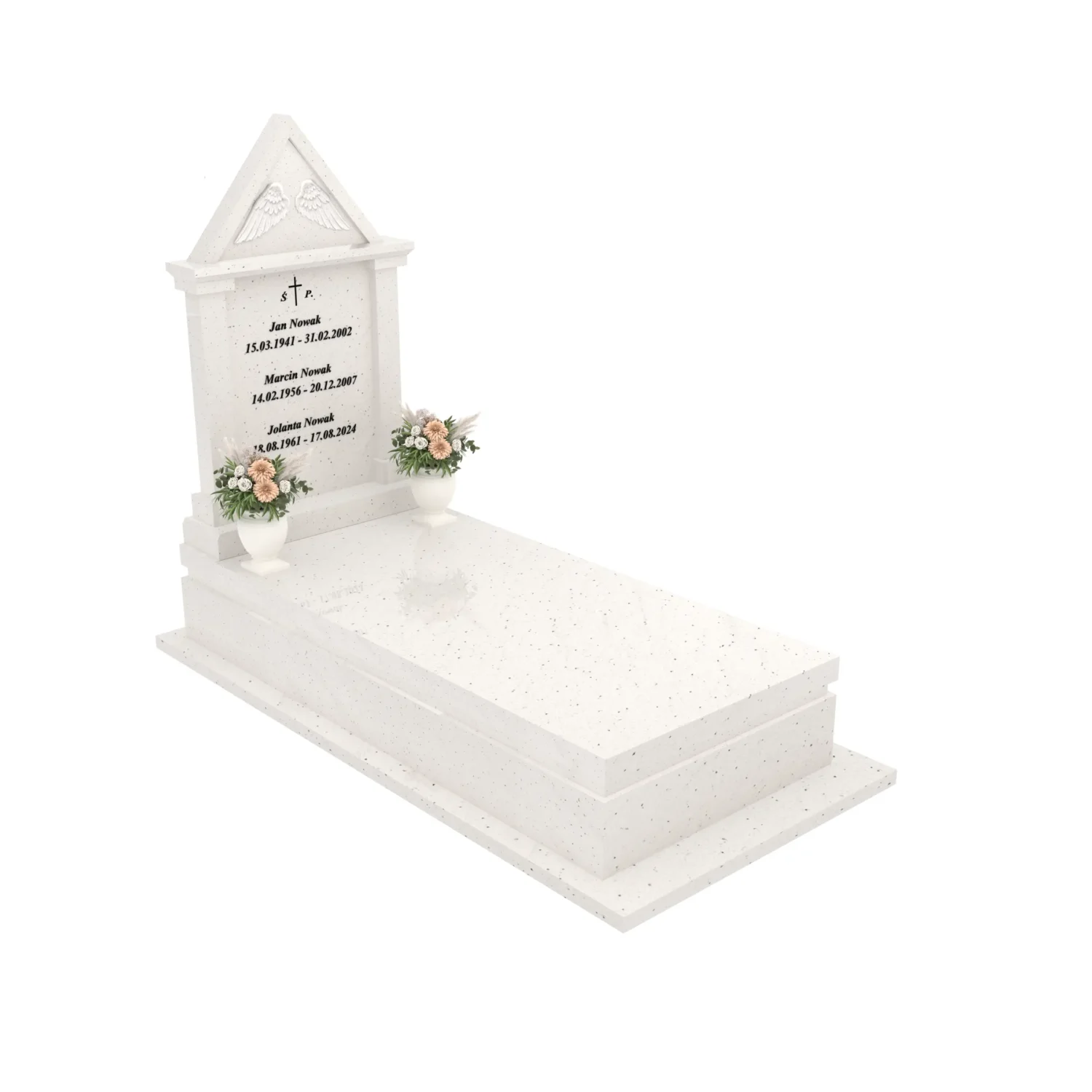 Nagrobek pojedynczy ze skrzydłami i daszkiem K 127+360 – photo №10