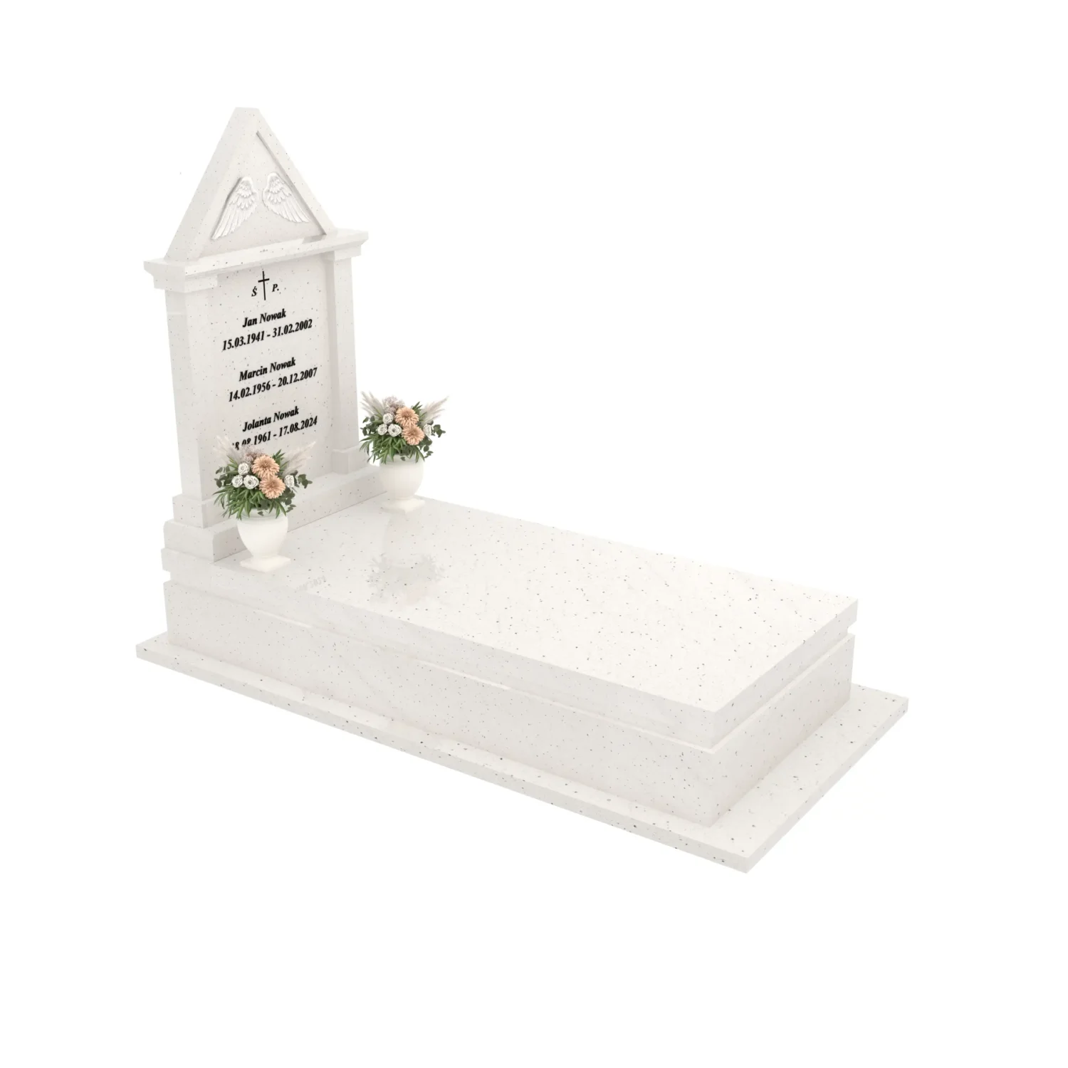 Nagrobek pojedynczy ze skrzydłami i daszkiem K 127+360 – photo №9