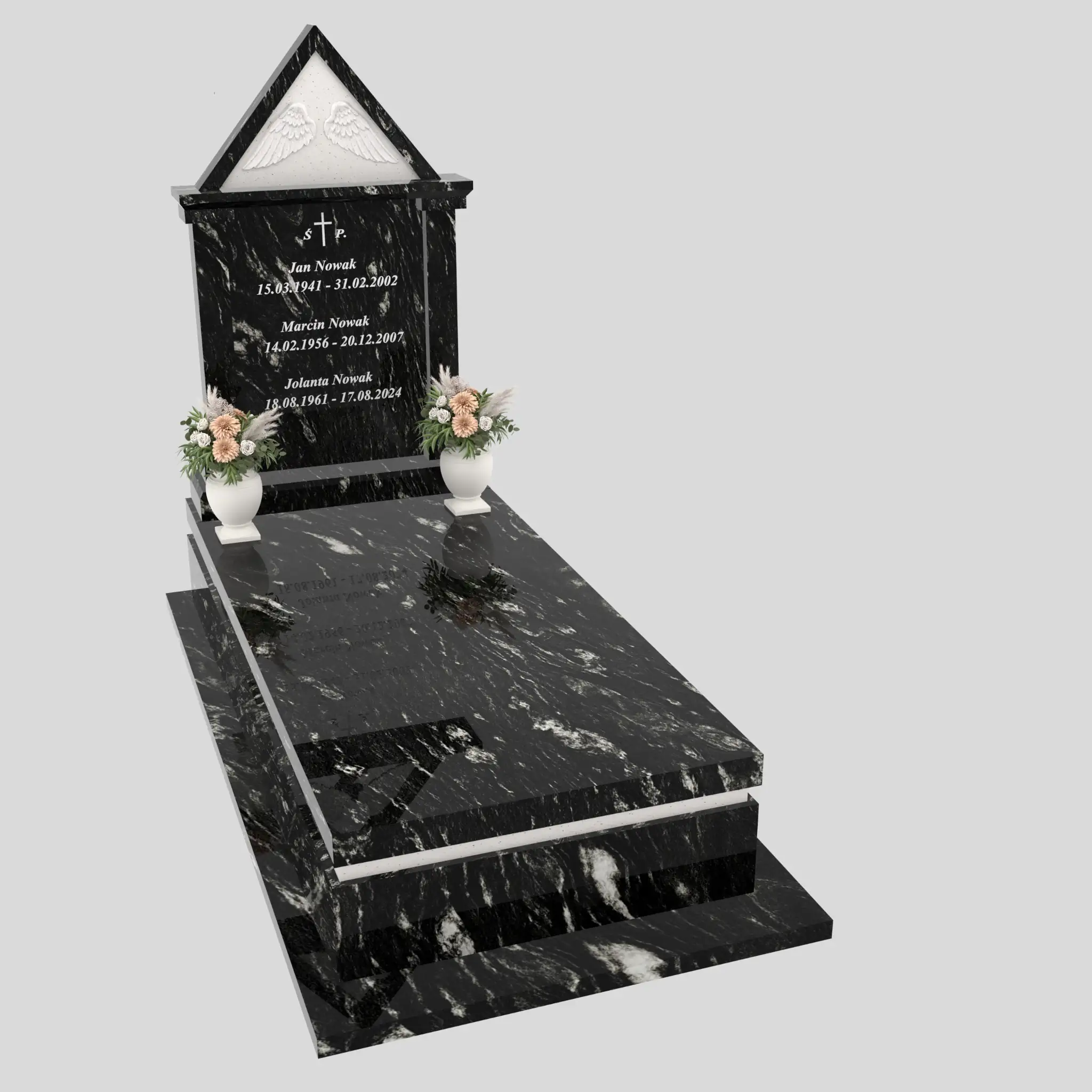 Nagrobek pojedynczy ze skrzydłami i daszkiem K 127 zdjęcie 92