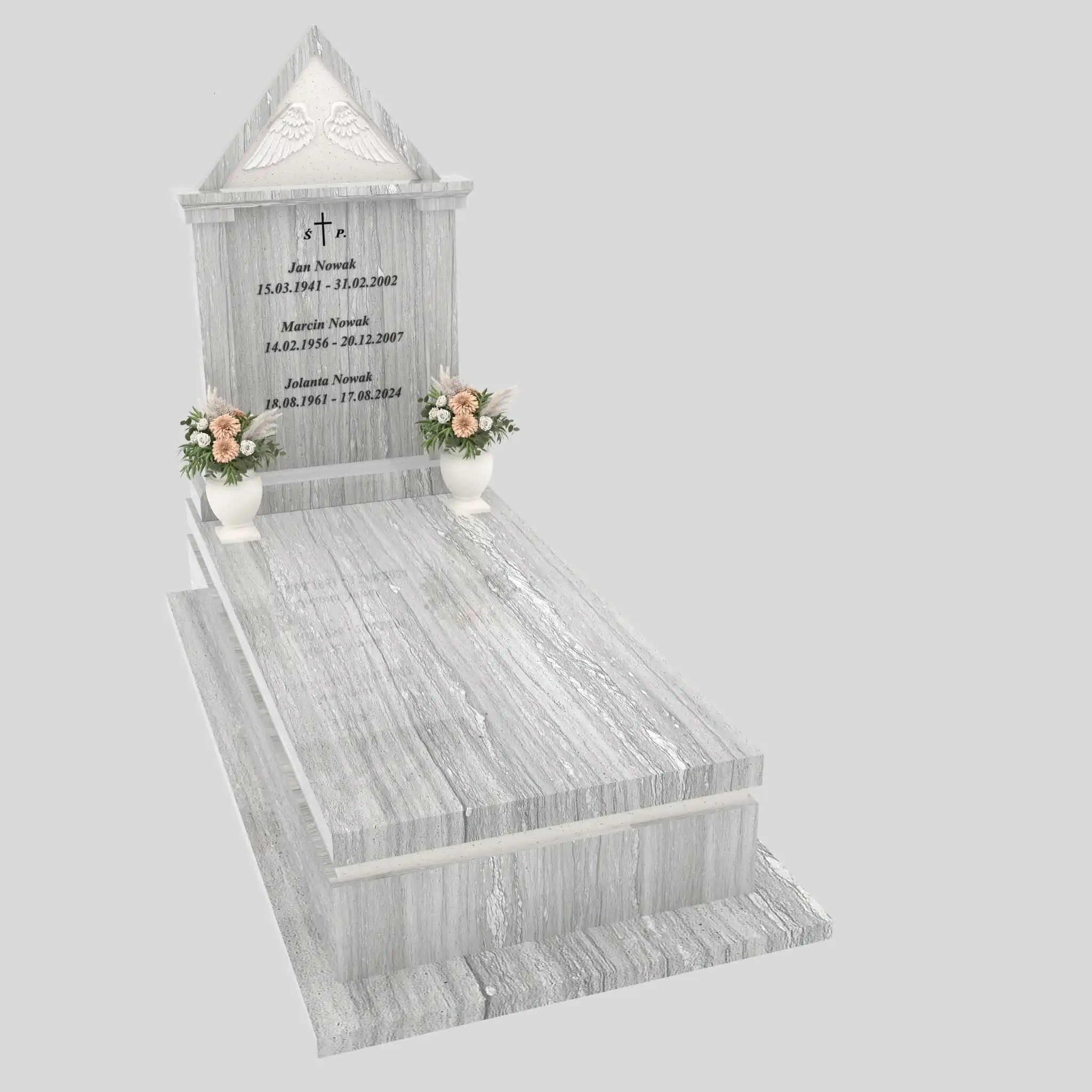 Nagrobek pojedynczy ze skrzydłami i daszkiem K 127 zdjęcie 91
