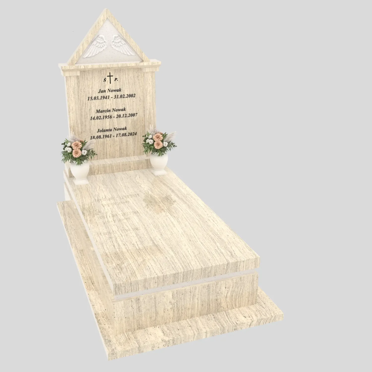 Nagrobek pojedynczy ze skrzydłami i daszkiem K 127 zdjęcie 88