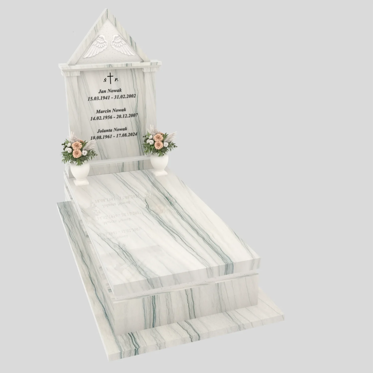 Nagrobek pojedynczy ze skrzydłami i daszkiem K 127 zdjęcie 86