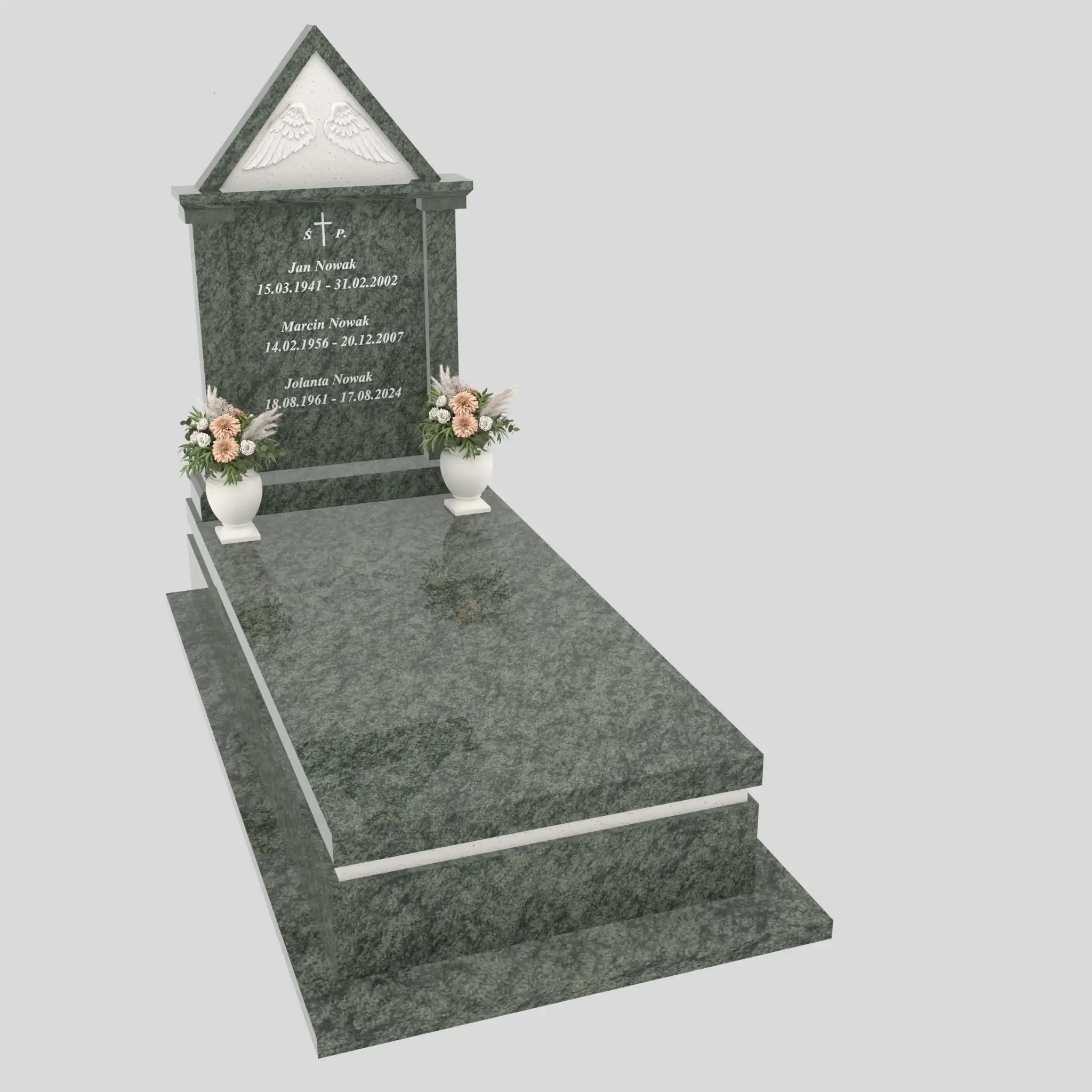 Nagrobek pojedynczy ze skrzydłami i daszkiem K 127 zdjęcie 85
