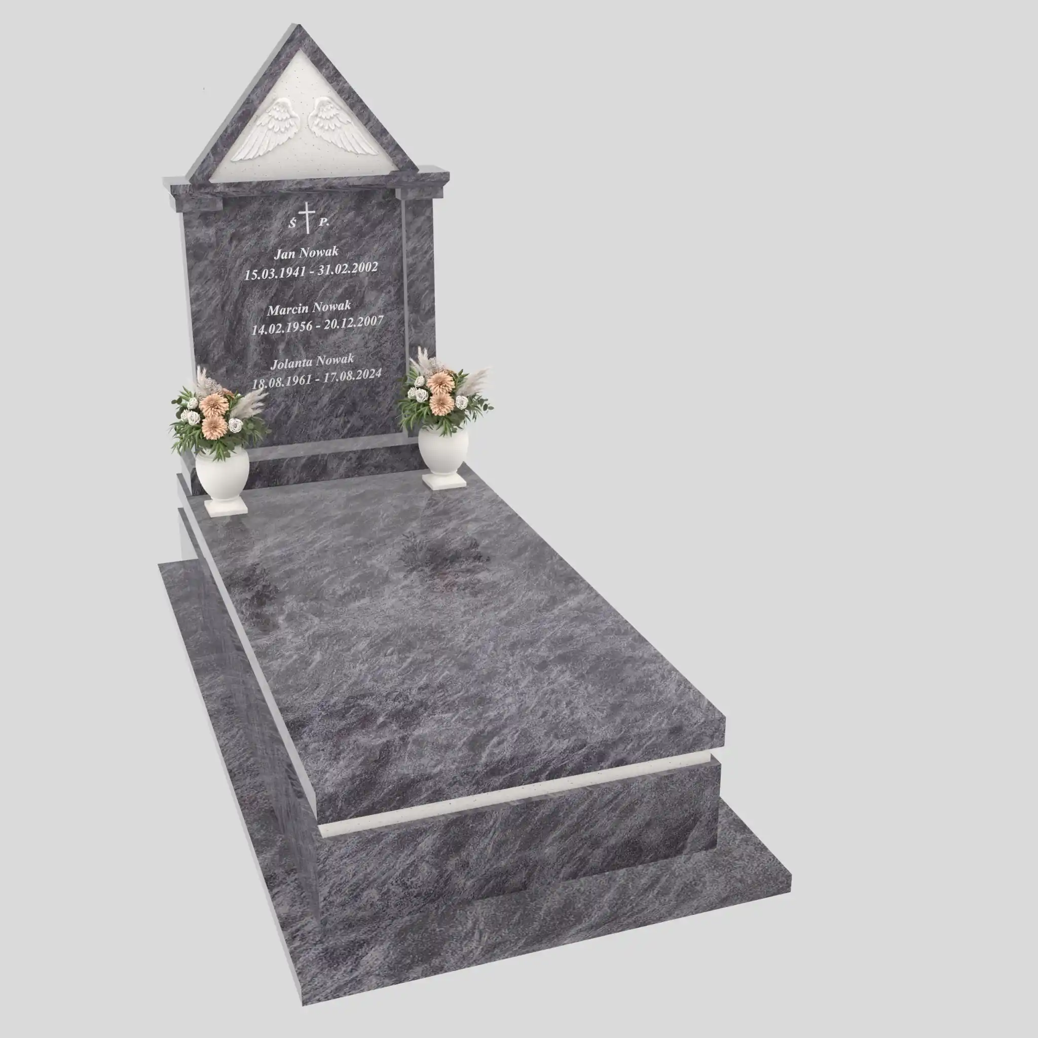 Nagrobek pojedynczy ze skrzydłami i daszkiem K 127 zdjęcie 84
