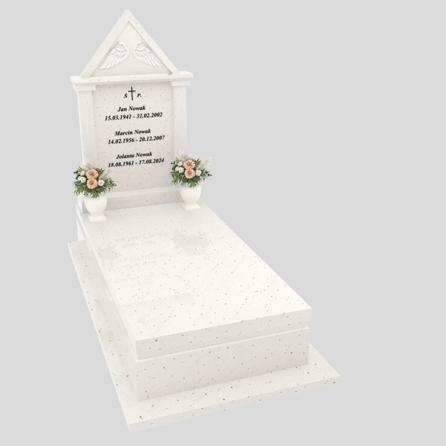 Nagrobek pojedynczy ze skrzydłami i daszkiem K 127 zdjęcie 33