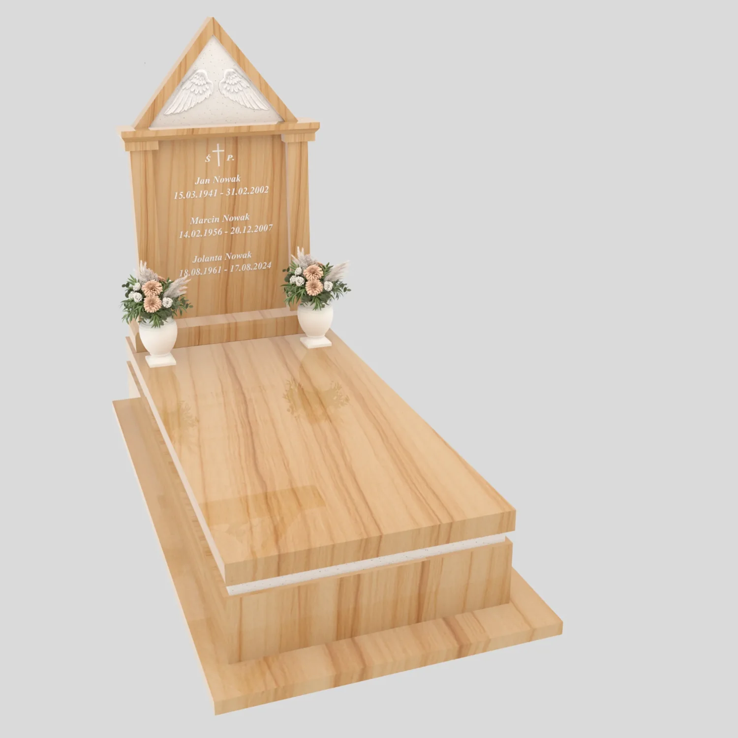 Nagrobek pojedynczy ze skrzydłami i daszkiem K 127 zdjęcie 80