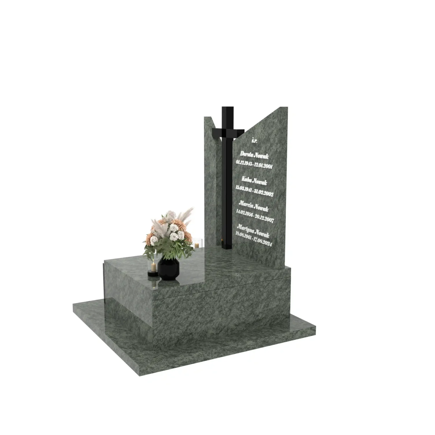 Nagrobek urnowy z granitowym krzyżem U 132+360 – photo №1