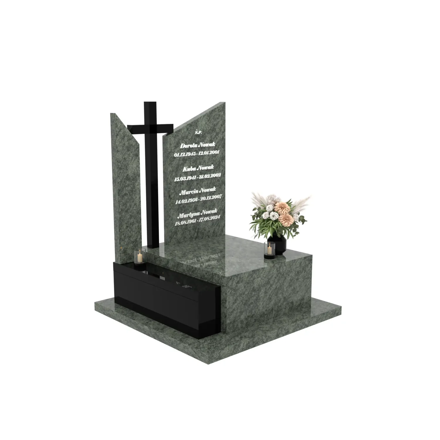 Nagrobek urnowy z granitowym krzyżem U 132+360 – photo №10