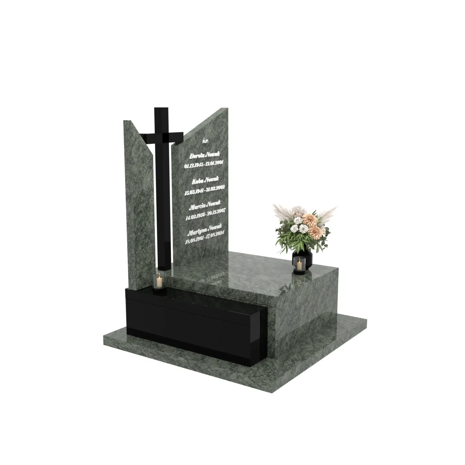 Nagrobek urnowy z granitowym krzyżem U 132+360 – photo №9