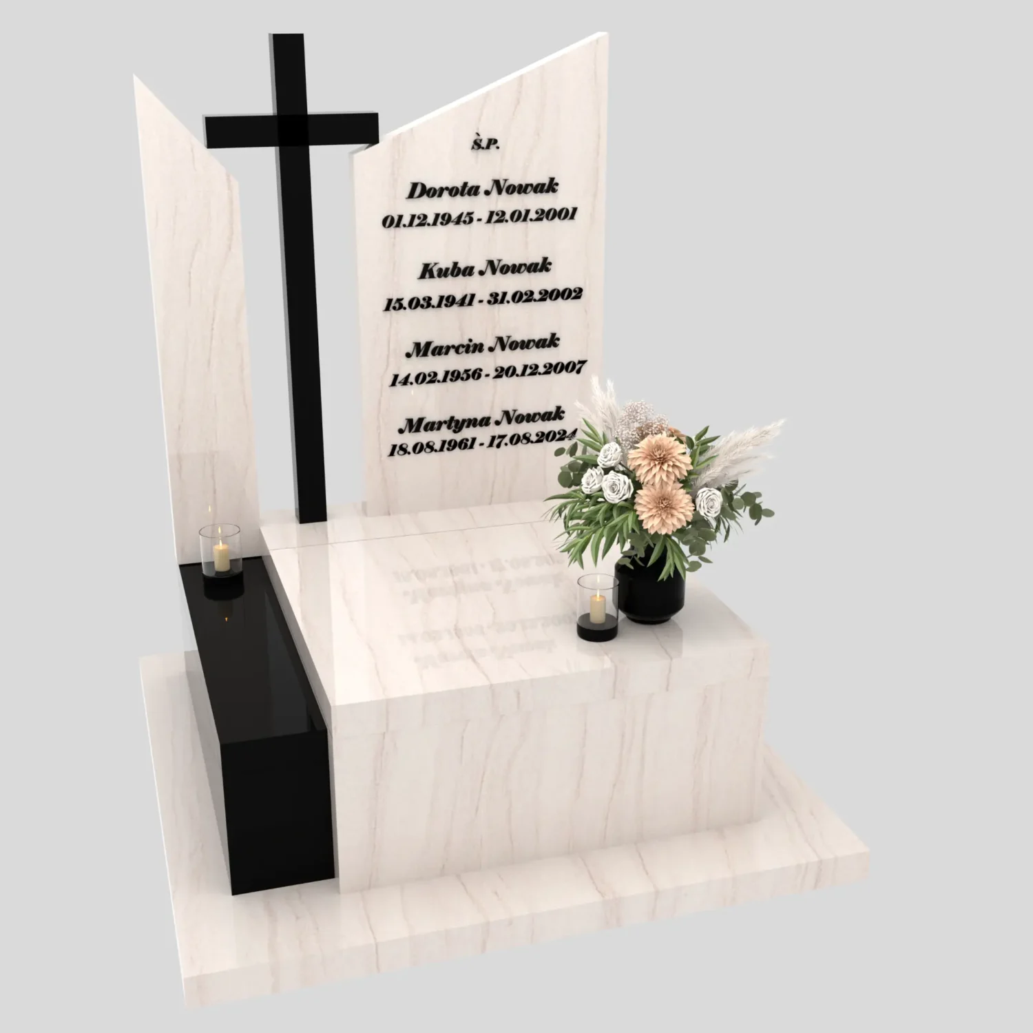 Nagrobek urnowy z granitowym krzyżem U 132 zdjęcie 90