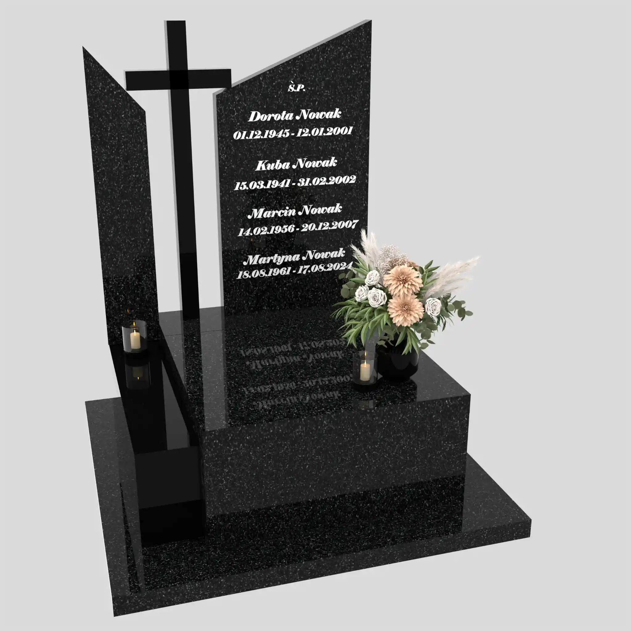 Nagrobek urnowy z granitowym krzyżem U 132 zdjęcie 89