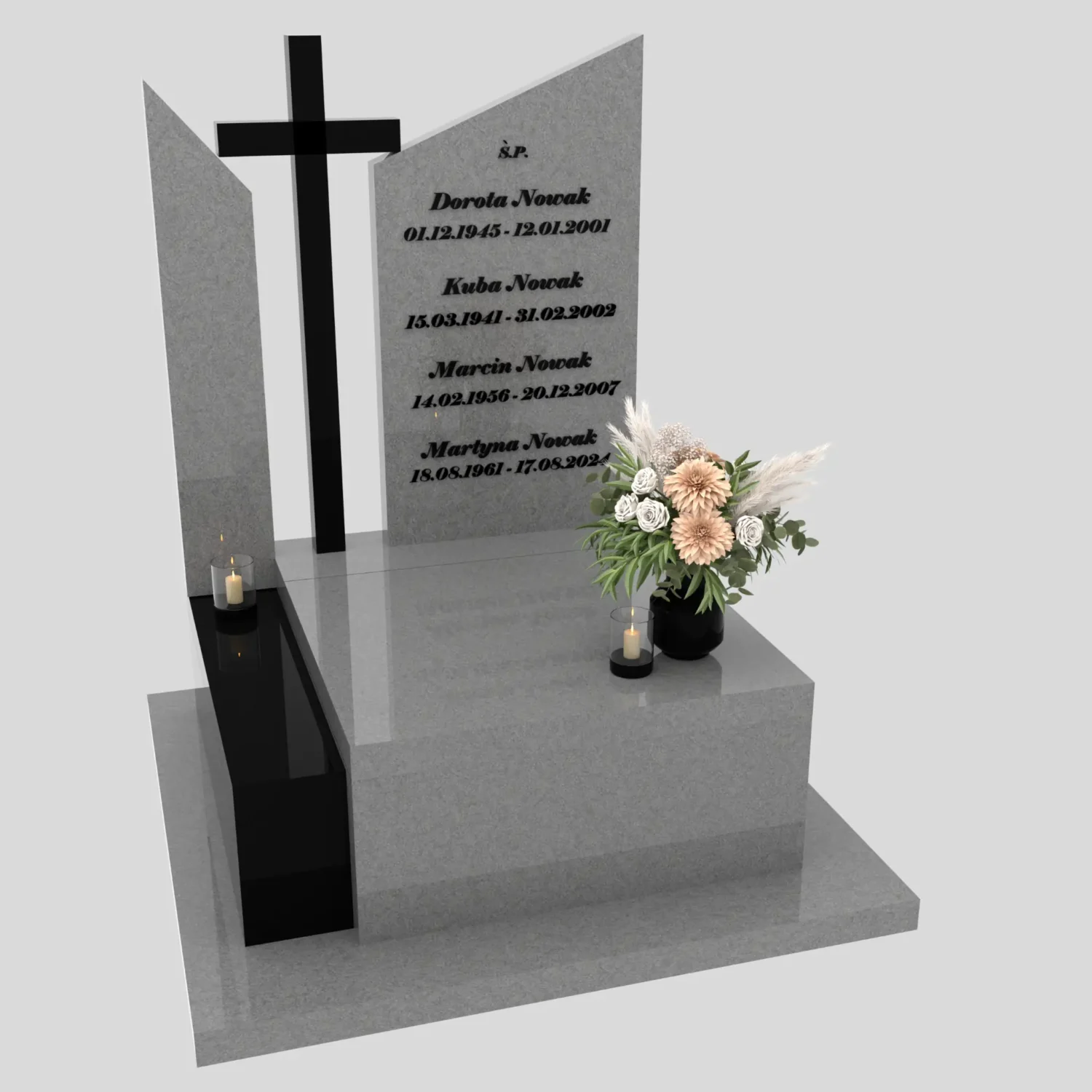 Nagrobek urnowy z granitowym krzyżem U 132 zdjęcie 87