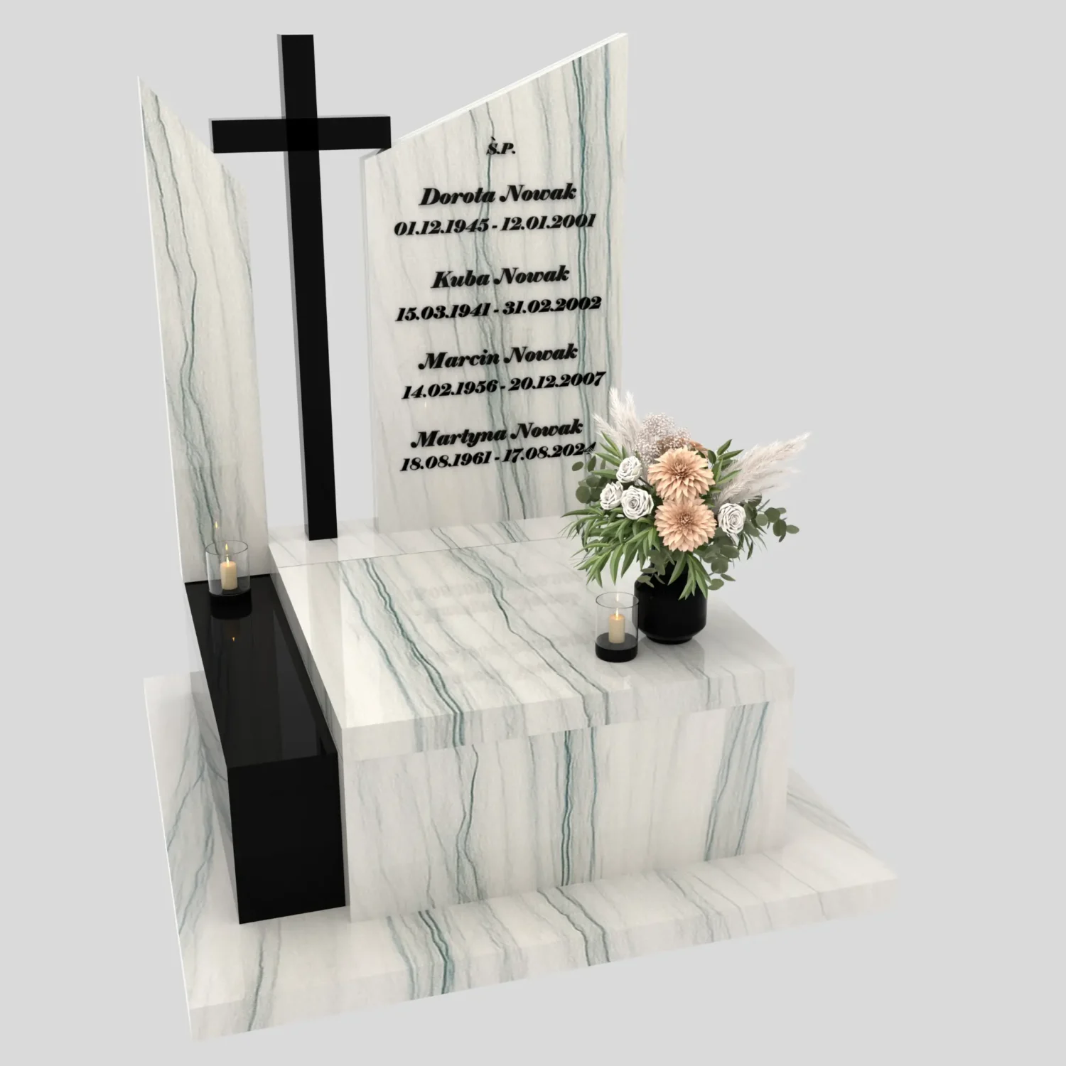 Nagrobek urnowy z granitowym krzyżem U 132 zdjęcie 86
