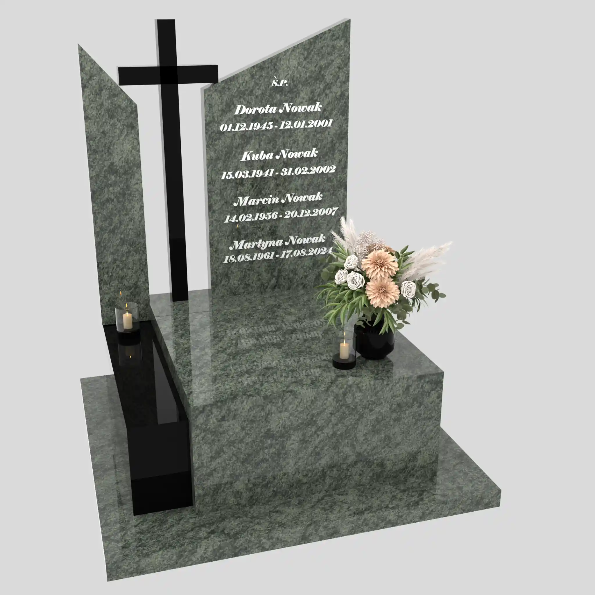 Nagrobek urnowy z granitowym krzyżem U 132 zdjęcie 85