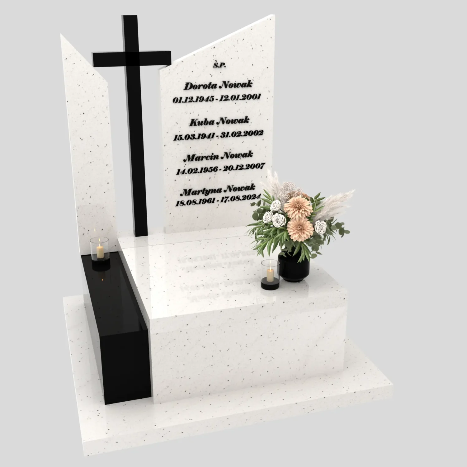 Nagrobek urnowy z granitowym krzyżem U 132 zdjęcie 81