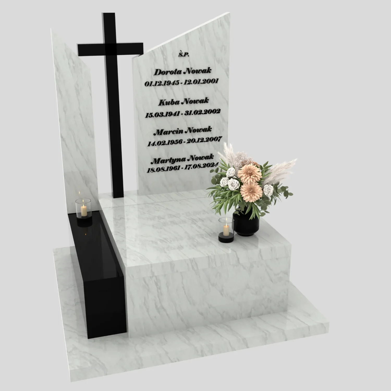 Nagrobek urnowy z granitowym krzyżem U 132 zdjęcie 80