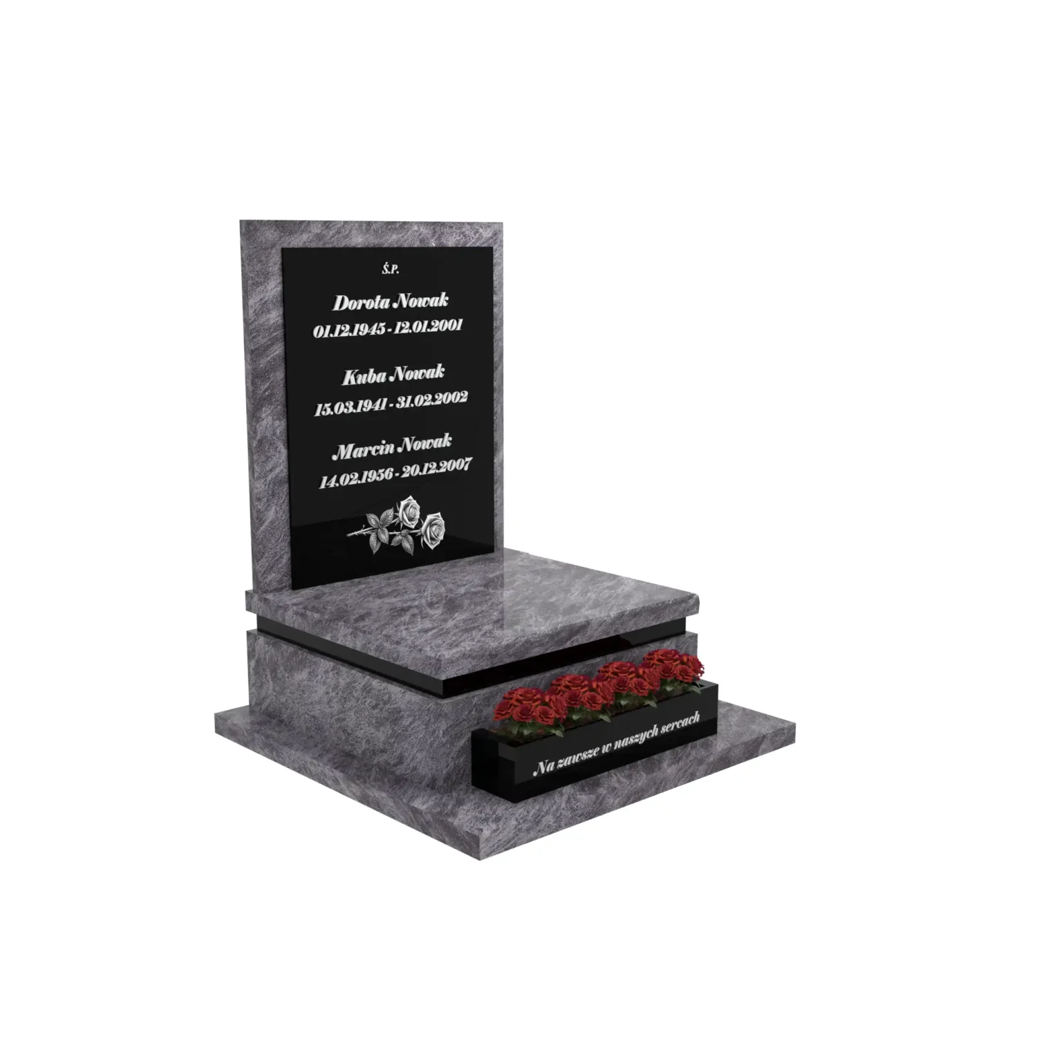 Nagrobek urnowy z grawerem róż U 131+360 – photo №11