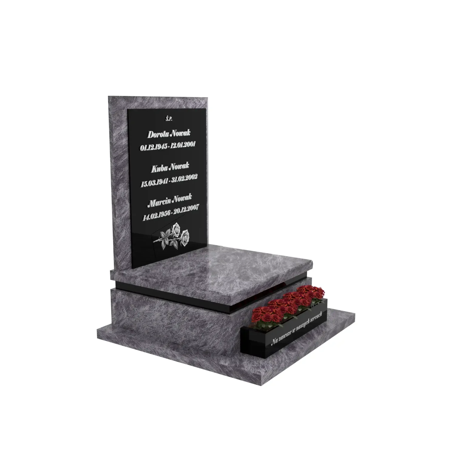 Nagrobek urnowy z grawerem róż U 131+360 – photo №10