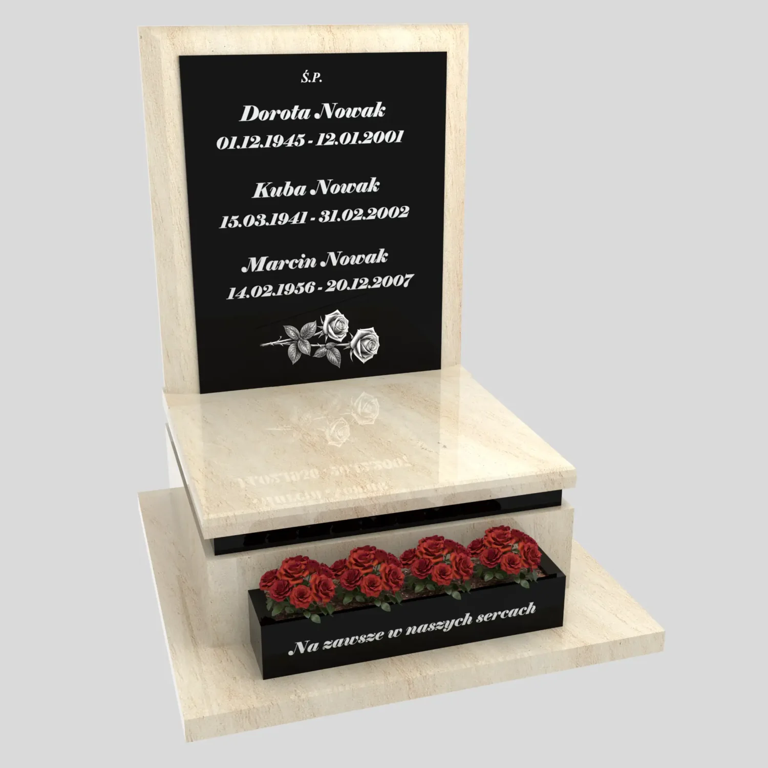 Nagrobek urnowy z grawerem róż U 131 zdjęcie 94