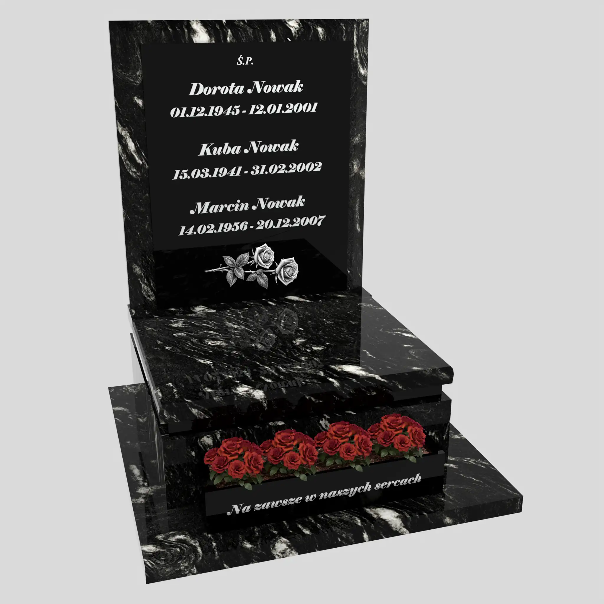 Nagrobek urnowy z grawerem róż U 131 zdjęcie 92