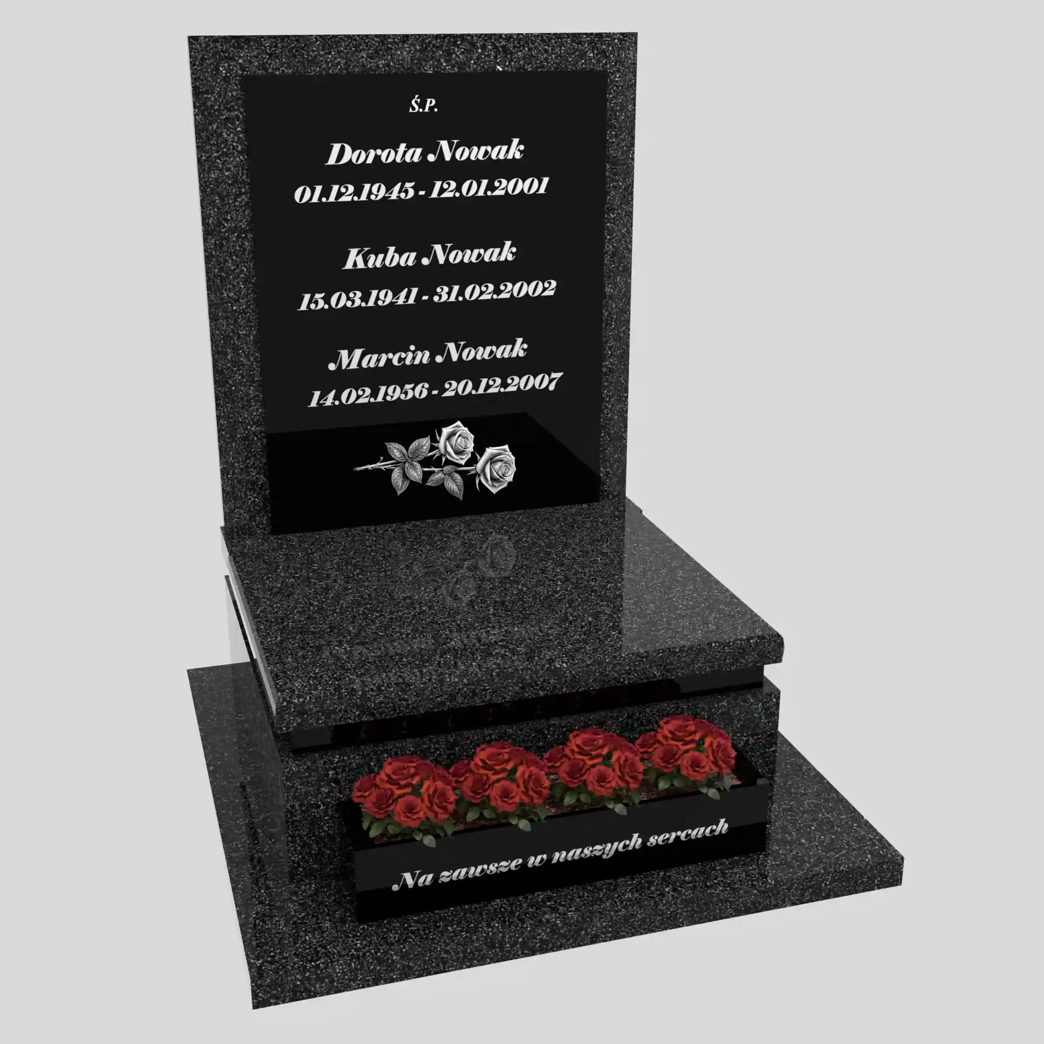 Nagrobek urnowy z grawerem róż U 131 zdjęcie 90