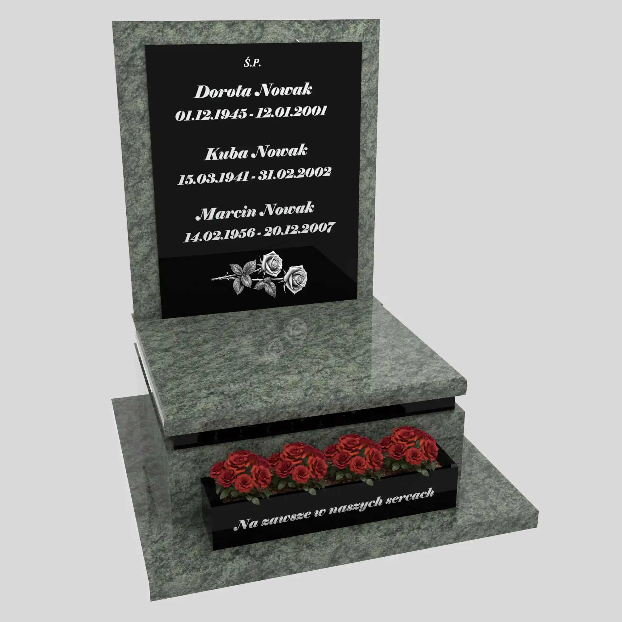 Nagrobek urnowy z grawerem róż U 131 zdjęcie 87