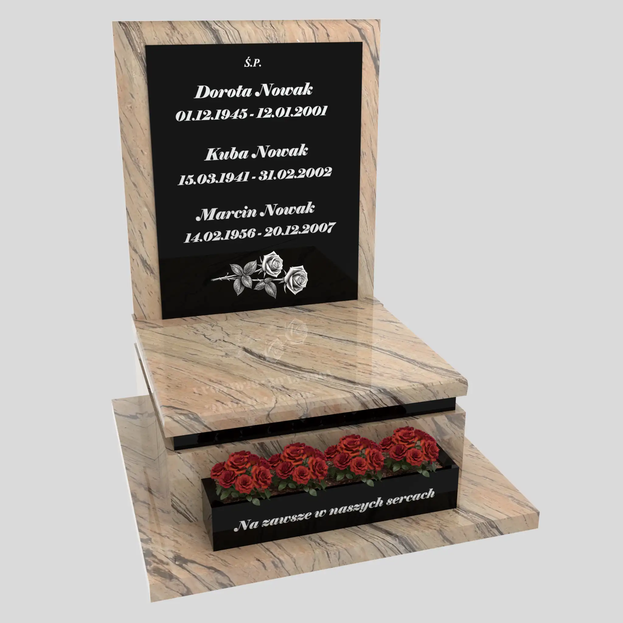 Nagrobek urnowy z grawerem róż U 131 zdjęcie 84