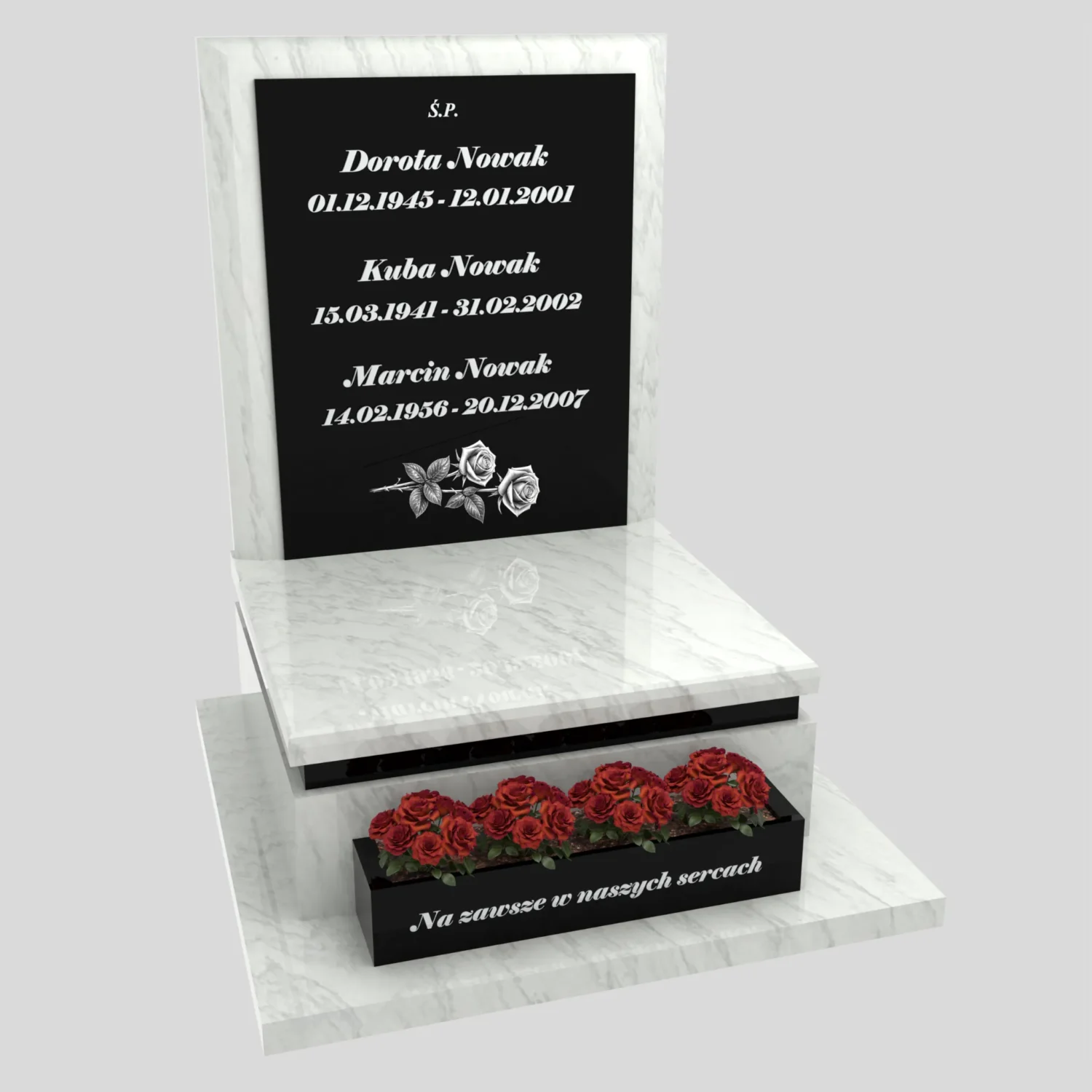 Nagrobek urnowy z grawerem róż U 131 zdjęcie 83