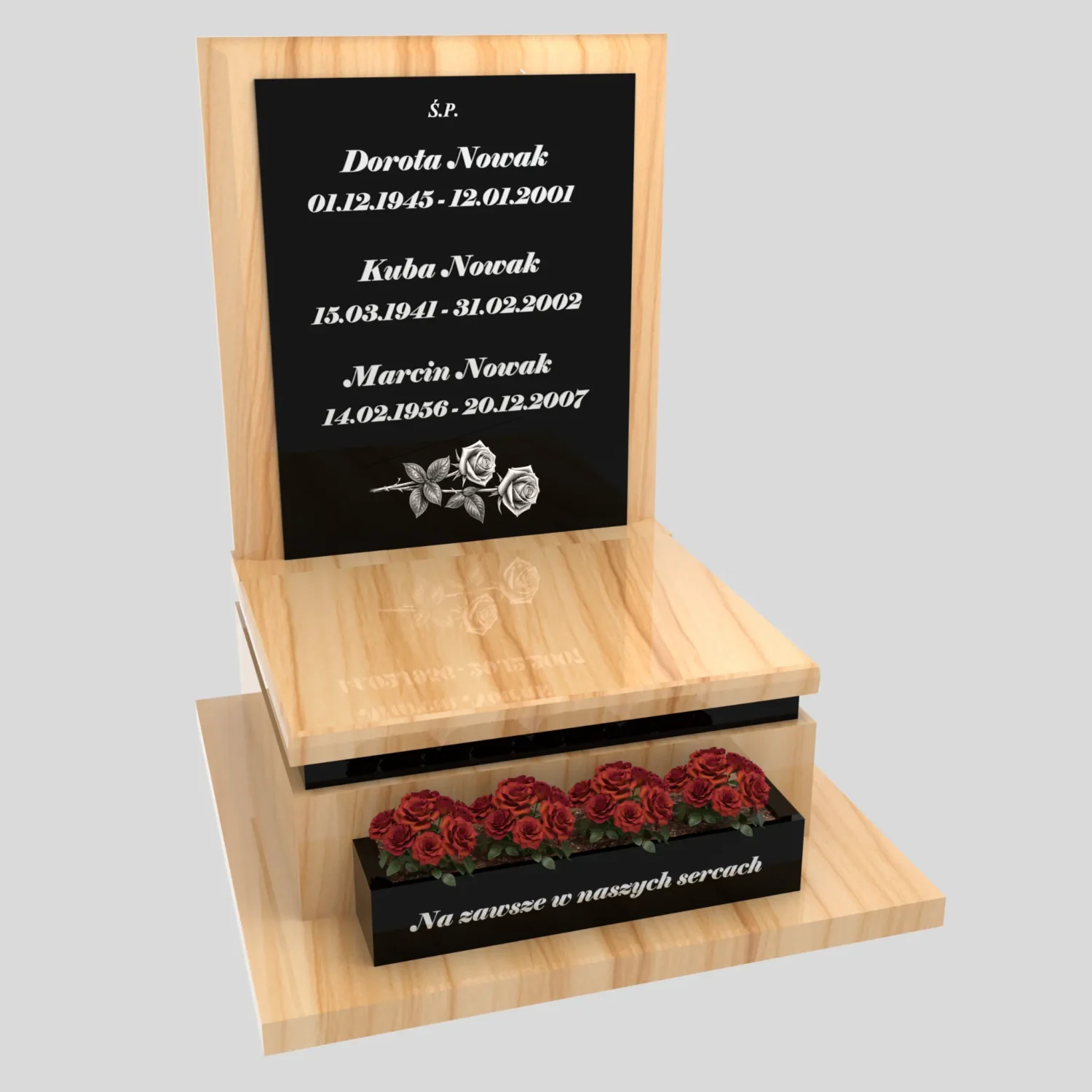 Nagrobek urnowy z grawerem róż U 131 zdjęcie 82