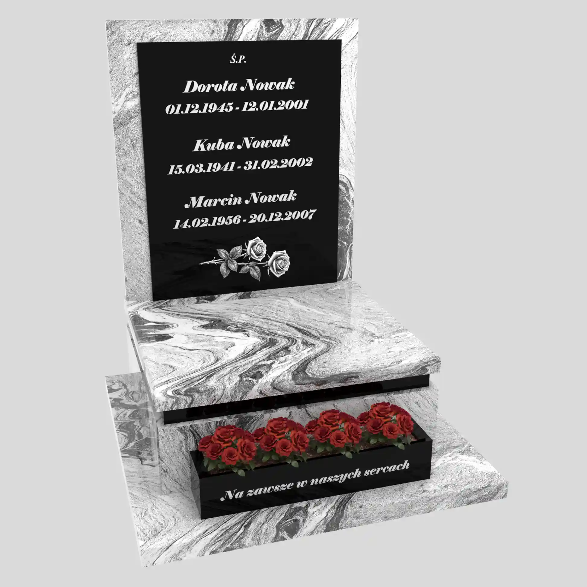 Nagrobek urnowy z grawerem róż U 131 zdjęcie 80