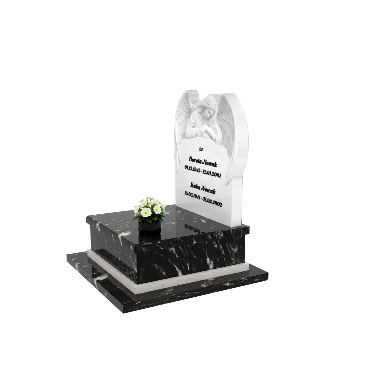 Nagrobek urnowy z rzeźbą anioła z marmuru U 130+360 – photo №2