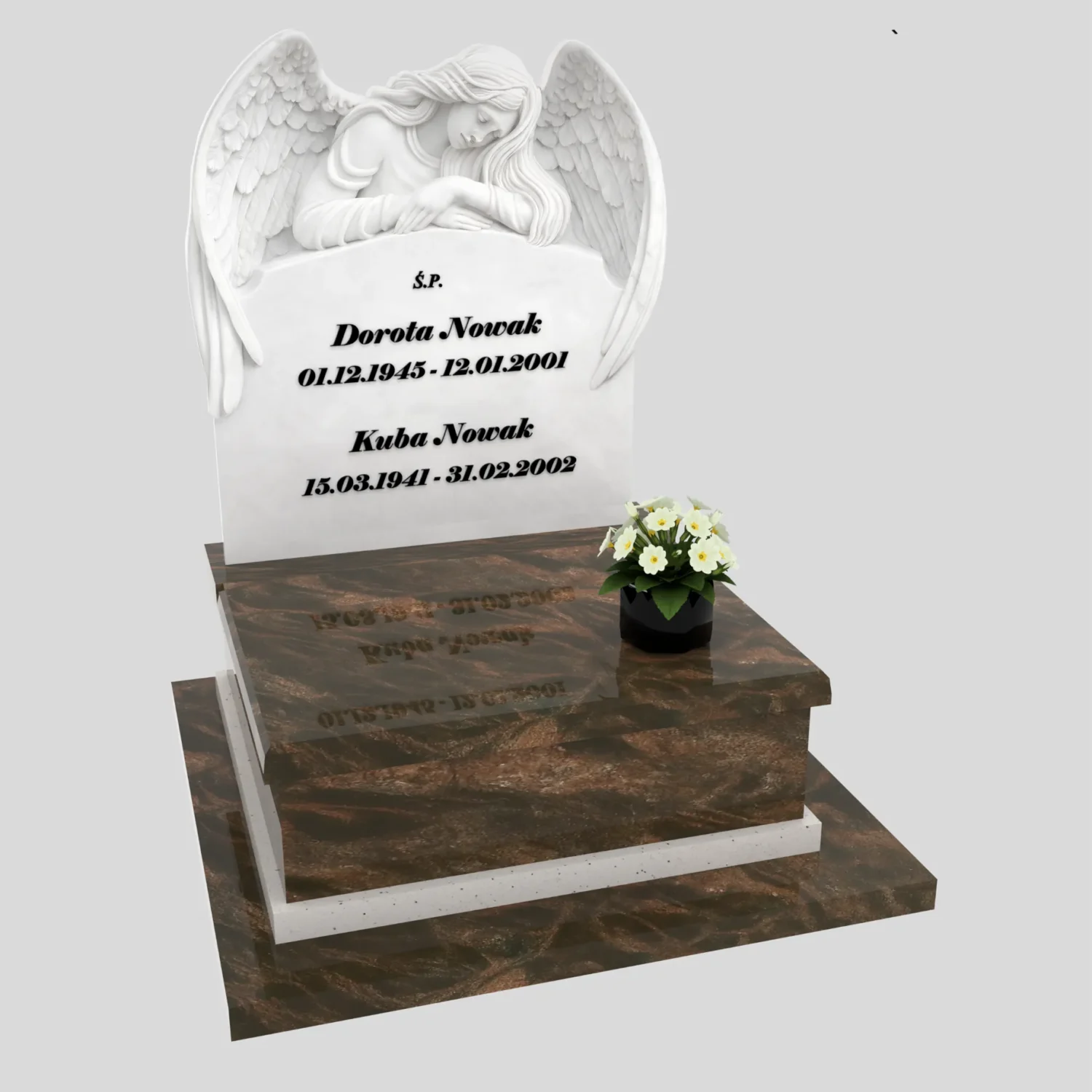 Nagrobek urnowy z rzeźbą anioła z marmuru U 130 zdjęcie 93