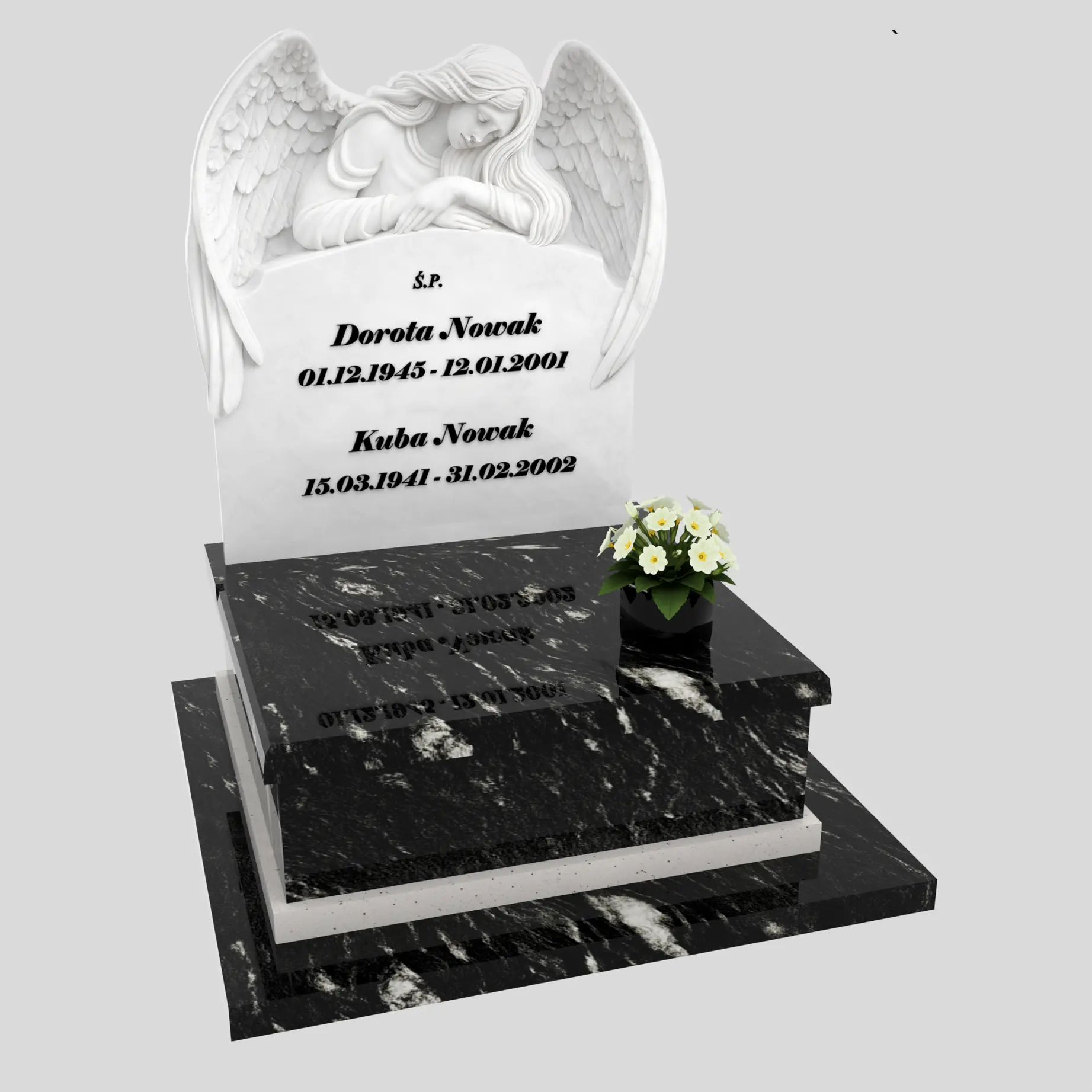 Nagrobek urnowy z rzeźbą anioła z marmuru U 130 zdjęcie 33