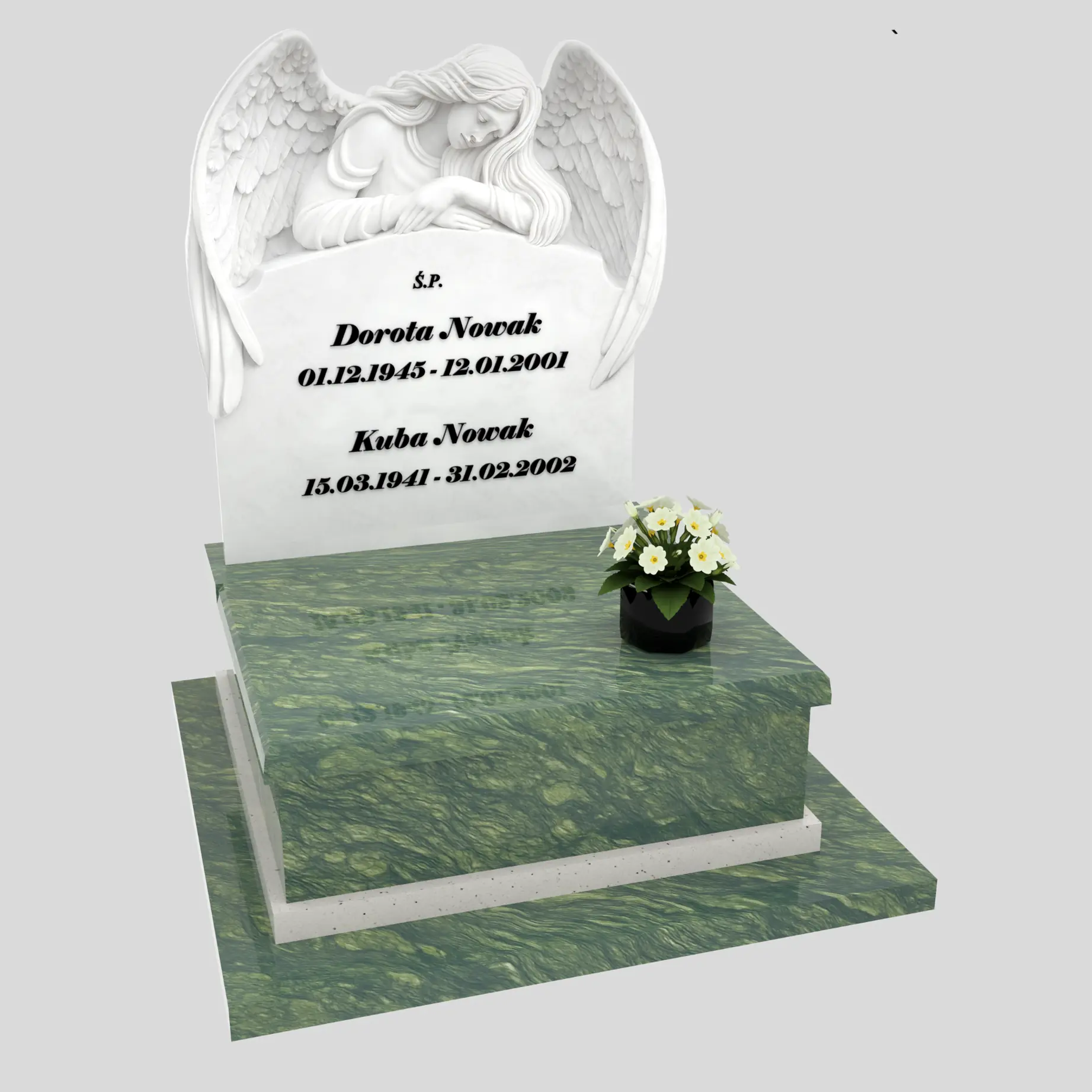 Nagrobek urnowy z rzeźbą anioła z marmuru U 130 zdjęcie 85