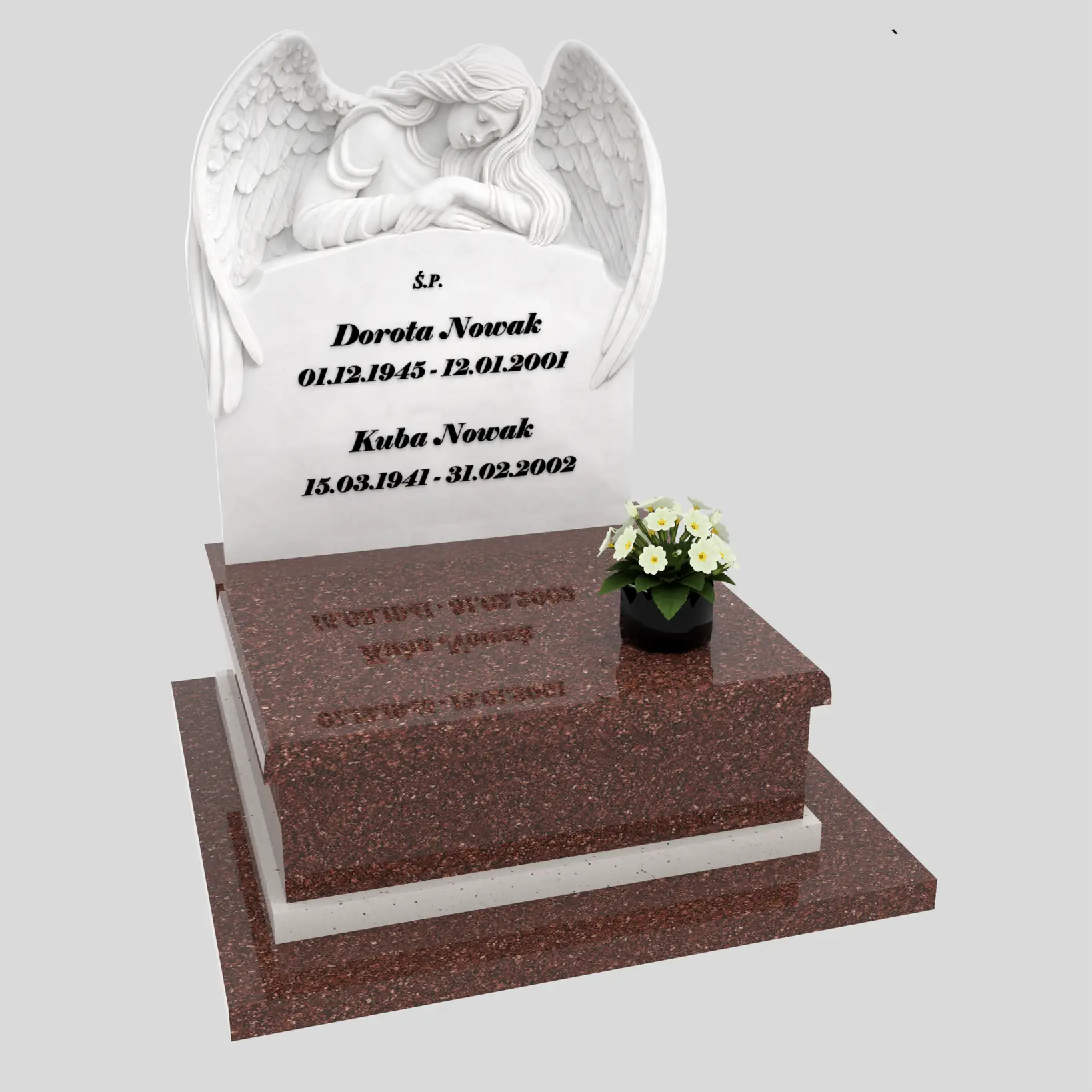 Nagrobek urnowy z rzeźbą anioła z marmuru U 130 zdjęcie 80
